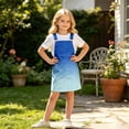 thumbnail image 2 of Curuila Toddler Girls Suspender Dress With Pocket Gradient Square Neck Sleeveless Summer Soft Comfortable Dresses Blue Size 10-11 Years, 2 of 7