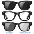 thumbnail image 6 of Smart Glasses (3 Pairs Lenses) with Camera (8MP) and Bluetooth Headset, Photo/Video Recording, Qwen AI Photo Recognition, Language Translation Eyewear, Bluetooth Headphones, 6 of 18