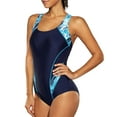 thumbnail image 6 of Women's Racerback One Piece Athletic Swimwear Color Blocked Training Bath Suit, 6 of 8