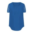 thumbnail image 6 of JGGSPWM Women's Plus Size Lace Short Sleeve Crewneck Summer Tops Loose Casual Blouse Tunic T Shirts Blue 3XL, 6 of 7