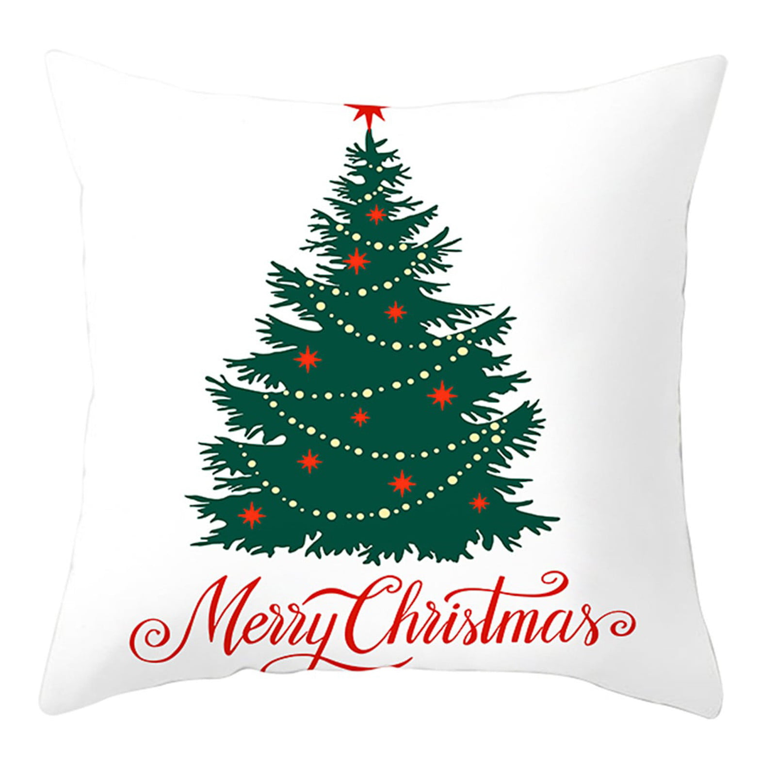 Christmas Waist Decor Cover Home Case Car Cushion Cotton Sofa Linen Tree Pillow 