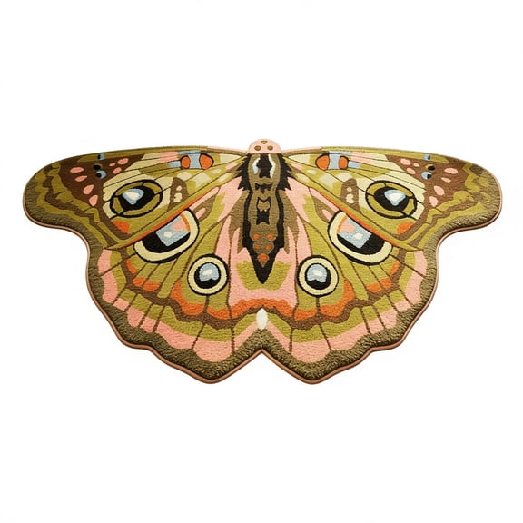 AuroraX Green Bathroom Rugs Non Slip Absorbent,Butterflies Quick Drying Washable Small Single Shower Rugs for Bathroom Shower Mats for Inside Shower