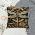 thumbnail image 2 of PRATYUS  Steampunk Style Double Sides Print Pillow Cover,Gold Gears Print Pillowcase Soft Square Cushion Case ,Dragonfly Throw Pillow Covers for Living Room Decor 24x24in, 2 of 5