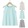 thumbnail image 3 of Ticikt Baby Girl Dress Baby Girl Casual Clothes Spring Summer Sleeveless Toddler Girls Dresses,Color:Light Green,Size:3-4 Years, 3 of 4