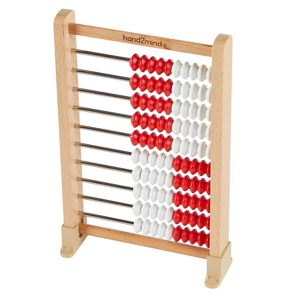 hand2mind Mini 100-Bead Wooden Rekenrek, Number Rack for Kids, Abacus for Kids Math, Counting Beads, Math Counters for Kids, Educational Toys for Elementary Kids, Math Manipulatives (Set of 1)