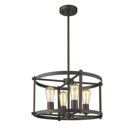 

Ironclad Farmhouse 4 Light Rubbed Bronze Convertible Ceiling Pendant - 17.5 in.