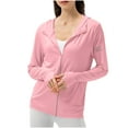 thumbnail image 2 of CFLVAEK Womens UPF 50+ Long Sleeve Shirts Sun Protection Full Zip Up Hoodies Plus Size Long Sleeve Clothing for Outdoor Hiking, 2 of 9