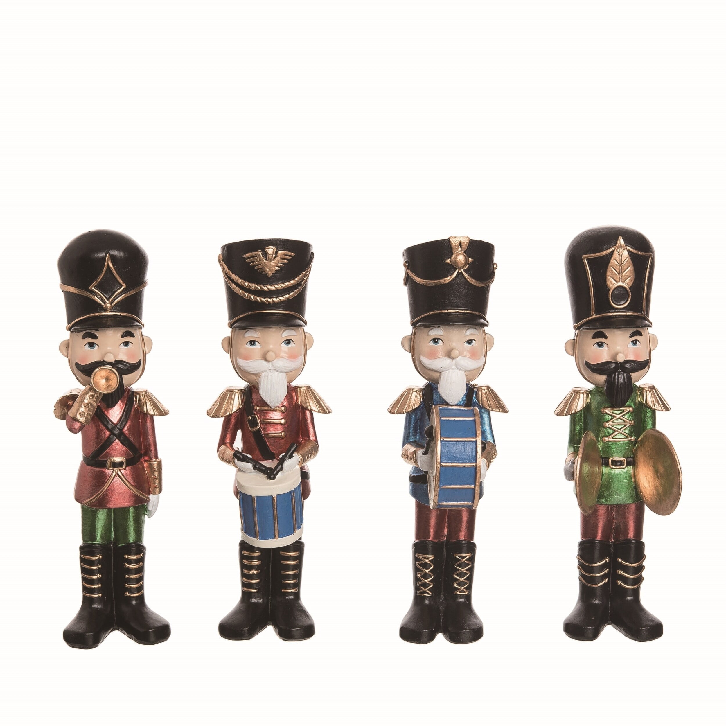 Transpac Resin Multicolor Christmas Nutcracker Marching Band Figurines