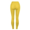 thumbnail image 6 of High Waisted Leggings for Women - No See Through Tummy Control Cycling Workout Yoga Pants Running Yoga Leggings for Women Solid Pants (Light Yellow, XXL), 6 of 6