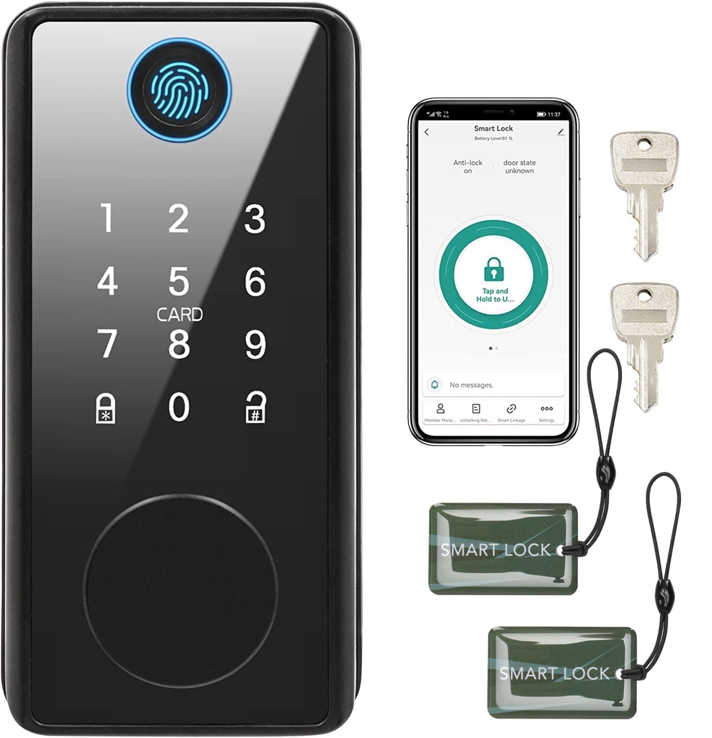 Virego Smart Lock, Bluetooth Deadbolt Keyless Entry Door Lock with ...