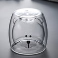 thumbnail image 1 of Vikakiooze 2023 Prevent Scald Cartoon Lovely Double Glass Milk Coffee Cup With Round Mouth, 1 of 7
