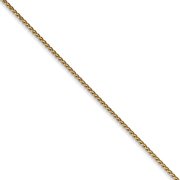 Children's 1mm 14k Yellow Gold D/C Solid Spiga Chain Necklace, 14 Inch