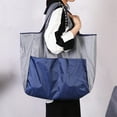 thumbnail image 3 of Tupukom Womens Bags Shopping Bags with Handles Reusable Lightweight Folding Gift Tote Bags Durable Grocery Bags Home Essentials Grocery Tote Bag,Oxford cloth,Navy, 3 of 6