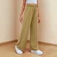 thumbnail image 4 of VV AVEORS Teen Girls Barrel Sweatpants High Waisted Fleece Baggy Casual School Sweat Pants With Pockets For Teen Girls Khaki 150, 4 of 9