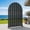 Black-Brick, variant on Dreischwarz Metal Arched Outdoor Decorative Privacy Screen, Freestanding Laser-Cut Panel Fence for Patio Deck Balcony Garden, 72" H x 47" W Black-Fence