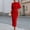 Red, variant on Morttic Women's Elegant Solid Color Short Sleeve Midi Dress – Slim Fit Intellectual Style Office Wear Red，XL