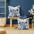 thumbnail image 2 of Chinoiserie Pillow Covers 20x20 Set of 2,Blue Birds Flowers Pillow Covers Outdoor Decorative Linen Pillow Covers for Couch Bed Sofa Cushion Farmhouse Pillowcases, 2 of 4