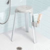 iDesign Silver and Gray Corbin Aluminum Bath and Shower Seat