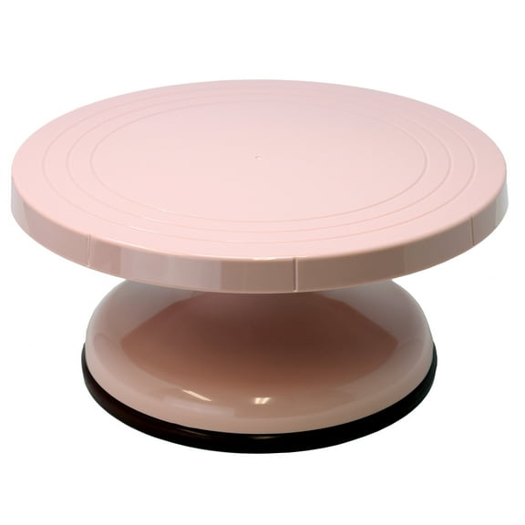 Creative Hobbies 10.5 Inch Rotating Cake Decorating Turntable - Pink Plastic - Revolving Cake Stand, Banding Wheel, Sculpture Stand with Sturdy Base