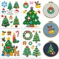 thumbnail image 1 of Water Soluble Embroidery Patterns with Color for Beginners Christmas Tree 4 Sheets with 34pcs Wash Away Embroidery Pattern Stabilizer for Hand Sewing Women Adults, 1 of 9