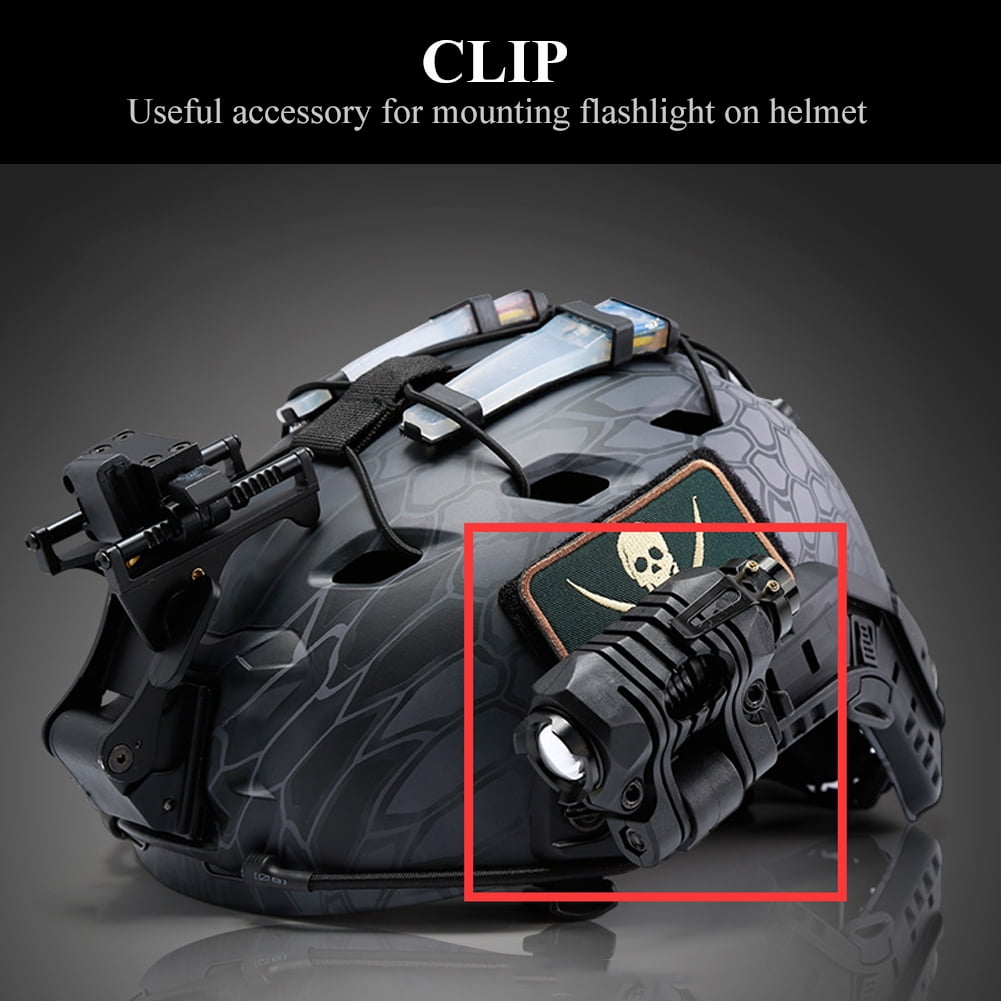 Tactical Quick Release Helmet Flashlight Mount Holder Clip Clamp Accessory 