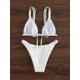 thumbnail image 2 of Conjunto de traje de baño de 2 piezas para mujer, con lazo en la espalda, triángulo, corte alto, bikini Blanco M Blanco M Xishao ropa, 2 of 2