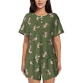 thumbnail image 1 of Fotbe Birds Wild Ducks Conjunto de Pijama Estampado para Mujer, 2 Piezas, Ropa de Dormir con Camiseta de Manga Corta y Shorts Suaves-4X-Large, 1 of 6