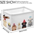 thumbnail image 3 of FREEAMG Smiling Small Dogs with Party Hat Storage Bin for Toy Storage Basket Dirty Clothes Sundries Office Home Closet Organizer Waterproof Laundry Basket, 1 PCS, 3 of 7