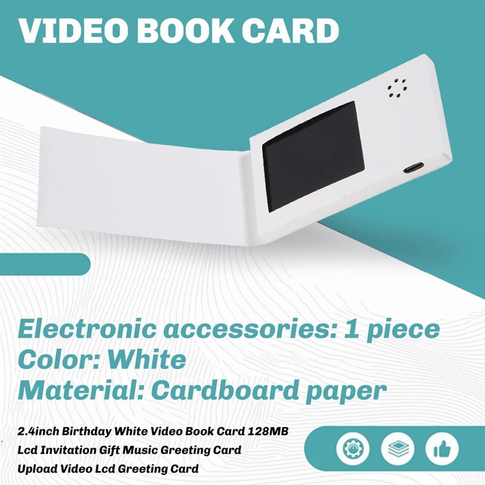 Katigan 2.4inch Birthday White Video Book Card 128MB Lcd Invitation Gift Music Greeting Card Upload Video Lcd Greeting Card