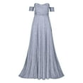 thumbnail image 4 of HXWCHs Elegant Women's Evening Gown for Party Sparkling Sequins Strapless formal Dress with High Slit Fashionable Attire XL Grey, 4 of 4