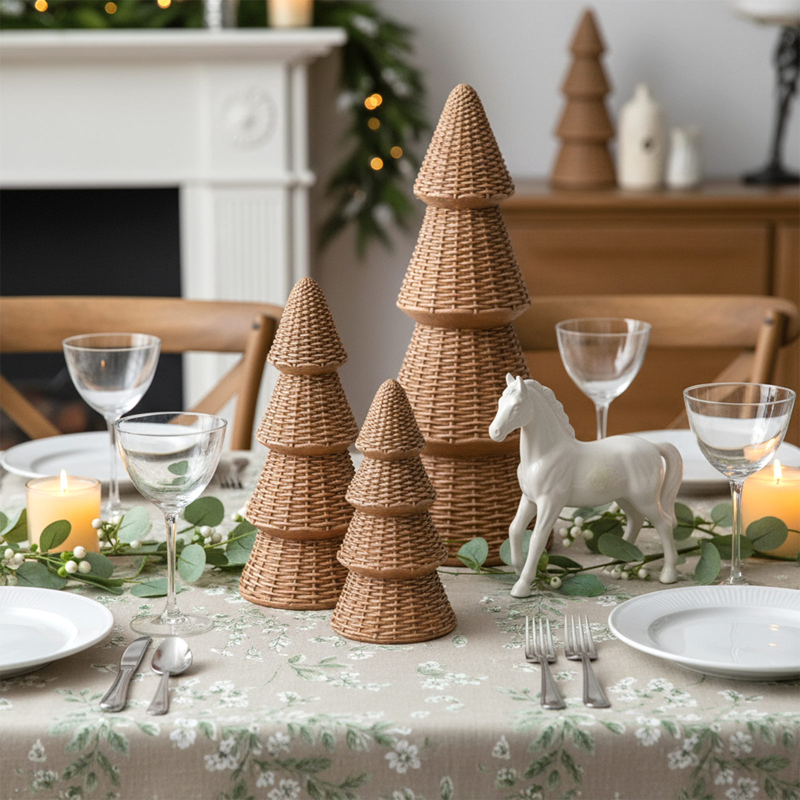 Ayieyill 3-Piece Woven Resin Tabletop Christmas Trees photo 7