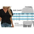 thumbnail image 5 of MOSHU Deep V Neck Womens Tops Curved Hem Shirts for Women Fashion Trendy Blouses Casual Loose Fit Tees Tops, 5 of 9