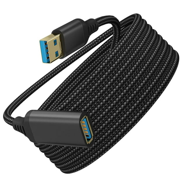 KOMI USB 3.0 Extension Cable 9.8ft/3m, USB 3.0 A Male to A Female USB Extender Cable 5Gbps High Speed Data Transfer Compatible with Printer, Scanner, Keyboard, Oculus Rift, Camera, Black (Black)