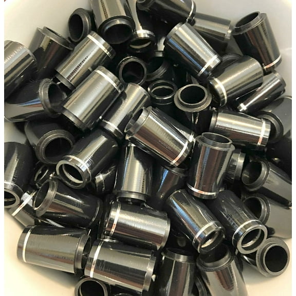 12 Pack - 0.75" Collared Golf Club Iron Ferrules with Silver Ring , Size .355