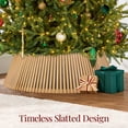 thumbnail image 3 of Best Choice Products 42in Wood Slatted Christmas Tree Collar - Natural, 3 of 8
