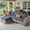 Denim Blue, variant on Ovios 4 Pieces Wicker Patio Furniture Sets Outdoor Conversation Sectional Sofa for Backyard Deck