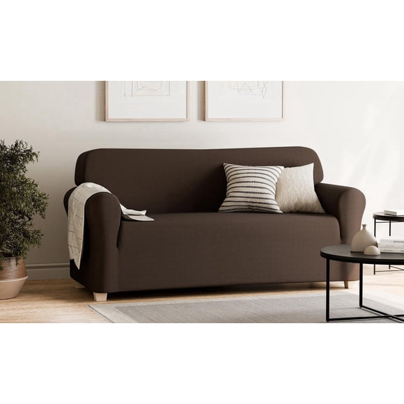 SmartFit Pixel Soft Stretch Sofa Slipcover, 1-Piece, Chocolate