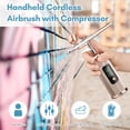 thumbnail image 4 of Portable Airbrush Set with Compressor Handheld Cordless Airbrush Pen with LCD Screen Double Action 3 Levels Adjustable Pressure Built-in Battery for Painting Model Coloring Nail Art Makeup Cake, 4 of 8