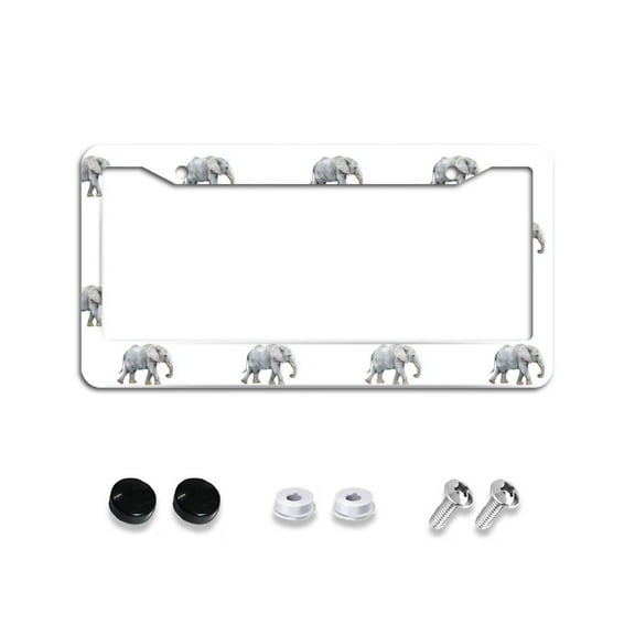 Cute Elephants License Plate Frames Universal Aluminum Tag Holder Cover with 2 Holes Screws for Front Rear Car Plate Decor 12x6 Inch for Women Men