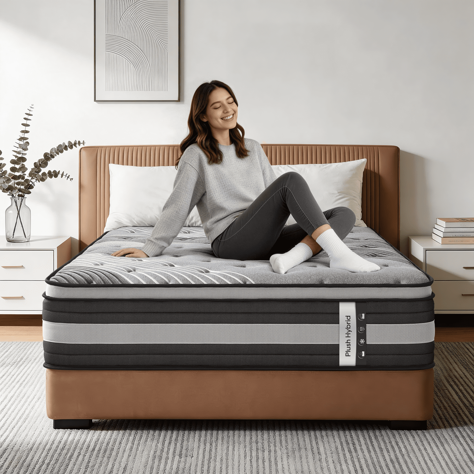 TWIN Size 12-Inch Medium Firm Hybrid Mattress in a Box, Euro Top with ActiveCool Gel Memory Foam for Pressure Relief & Motion Isolation, Fiberglass-Free, CertiPUR-US Certified