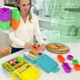 thumbnail image 4 of Food Grade Silicone Lunch Container Microwaveable Square Portable Bento Box Salad Dressing Container Orange 90ml, 4 of 6