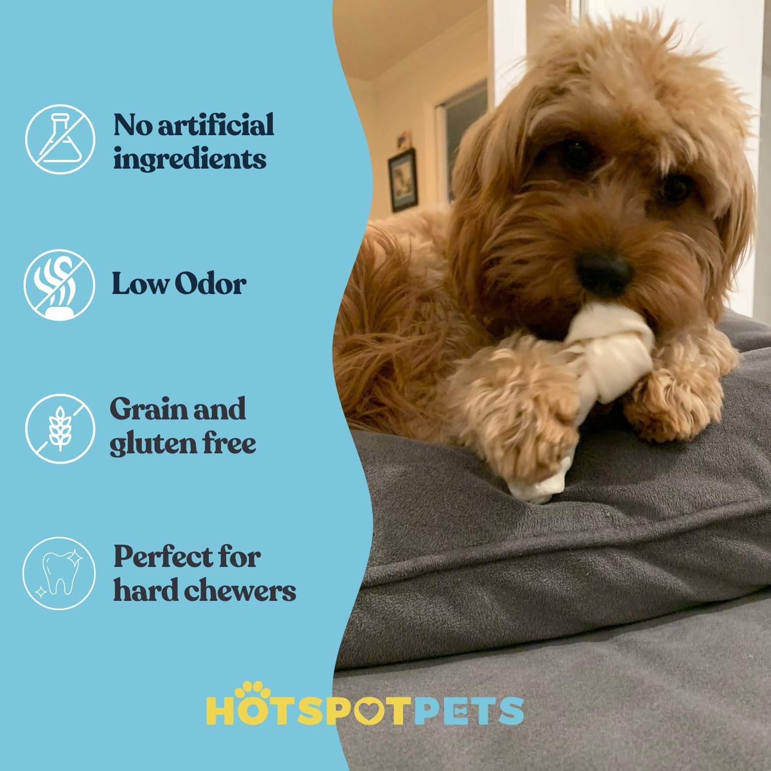 Hotspot Pets 4-5 Inch Rawhide Dog Chew Bones - from Grass Fed Brazilian Cows - Promotes Dental Hygiene and Good Behavior (20 Pack)