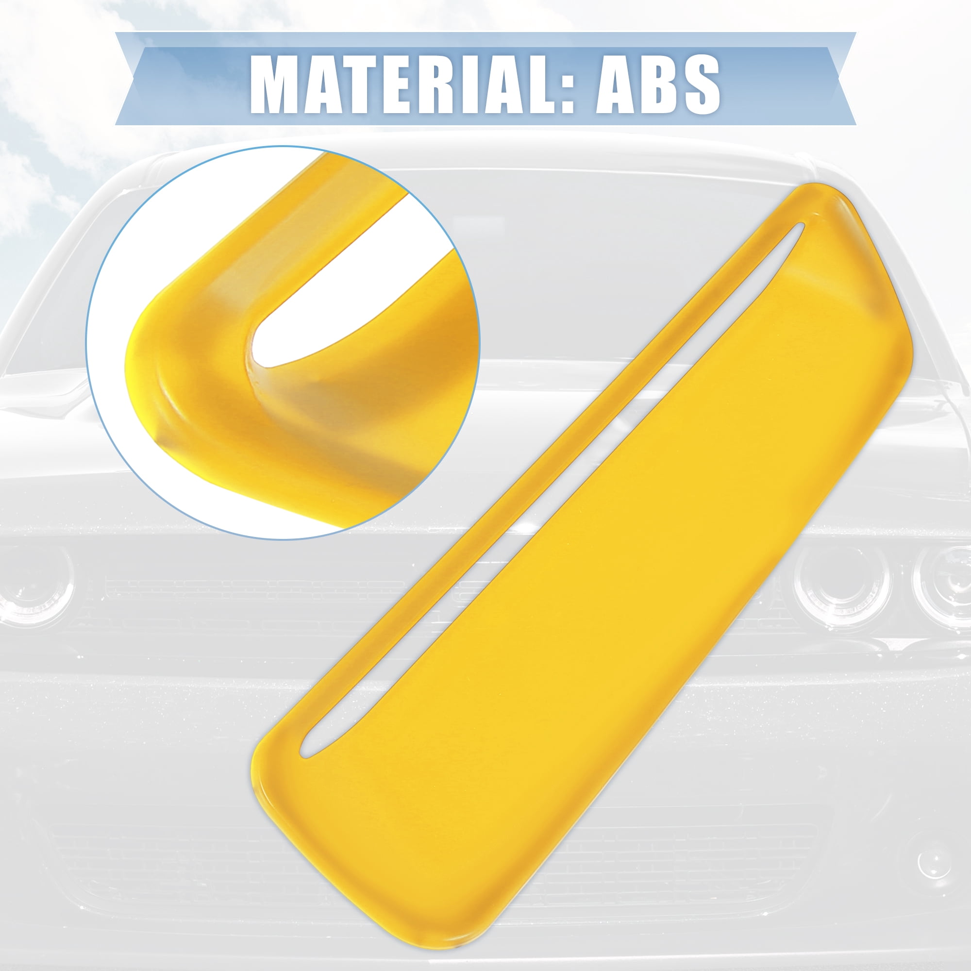 Pair ABS Front Engine Hood Air Conditioner Air Outlet Cover Trim Yellow for Dodge Challenger 2015-2020