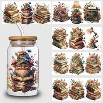 5pcs DIY UV DTF Transfer Stickers, For Glass Tumbler, Waterproof Decals, Plastic Adhesive Label For Bottles And Cups Decor No.501