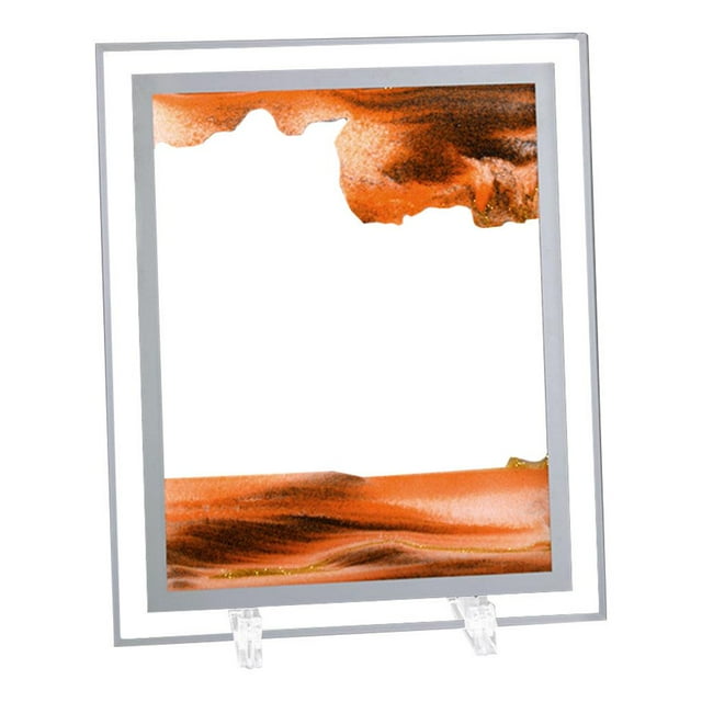 Arenas Imagen Paisaje Natural Que Fluye Dinámico Arenas Movedizas Pintura Arte 3D para Estantería Adornos de Oficina en hogar Niñ 10 pulgadas amarillo Gloria Imagen de arena dinámica