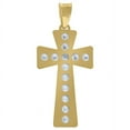 thumbnail image 2 of Auriga 10k Yellow Gold Cubic Zirconia Textured Cross Religious Charm Pendant for Women, 2 of 4