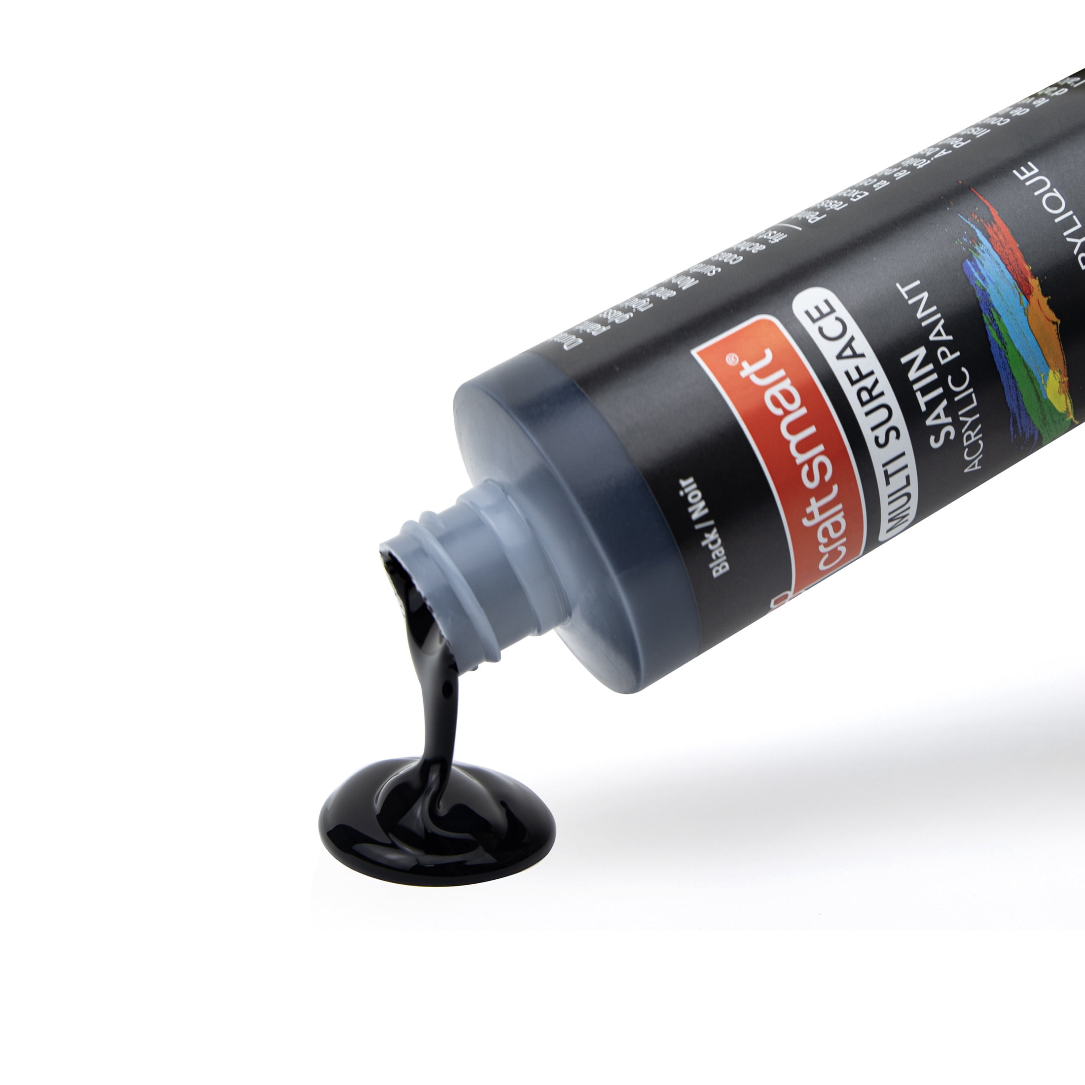 Craft Smart Black Premium Satin Acrylic Paint - Multi-Surface, Water-Based, Weather Resistant & Dishwasher Safe, 8 Pack