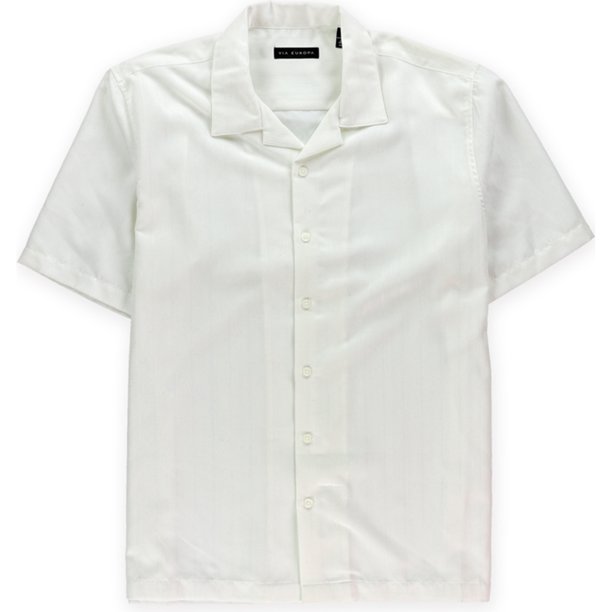 Via Europa - Camisa con botones para hombre, color blanco, XX-Large