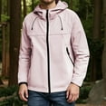 thumbnail image 2 of JTieacloth Men's Jacket Men's Casual Jacket Windproof Outdoor Hiking Coat Loose Fit Hooded Pocket Lightweight All Season Travel Sports Jacket Pink, 2 of 4