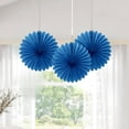 thumbnail image 4 of 6" Mini Royal Blue Tissue Paper Fan Decorations, 3ct, 4 of 5